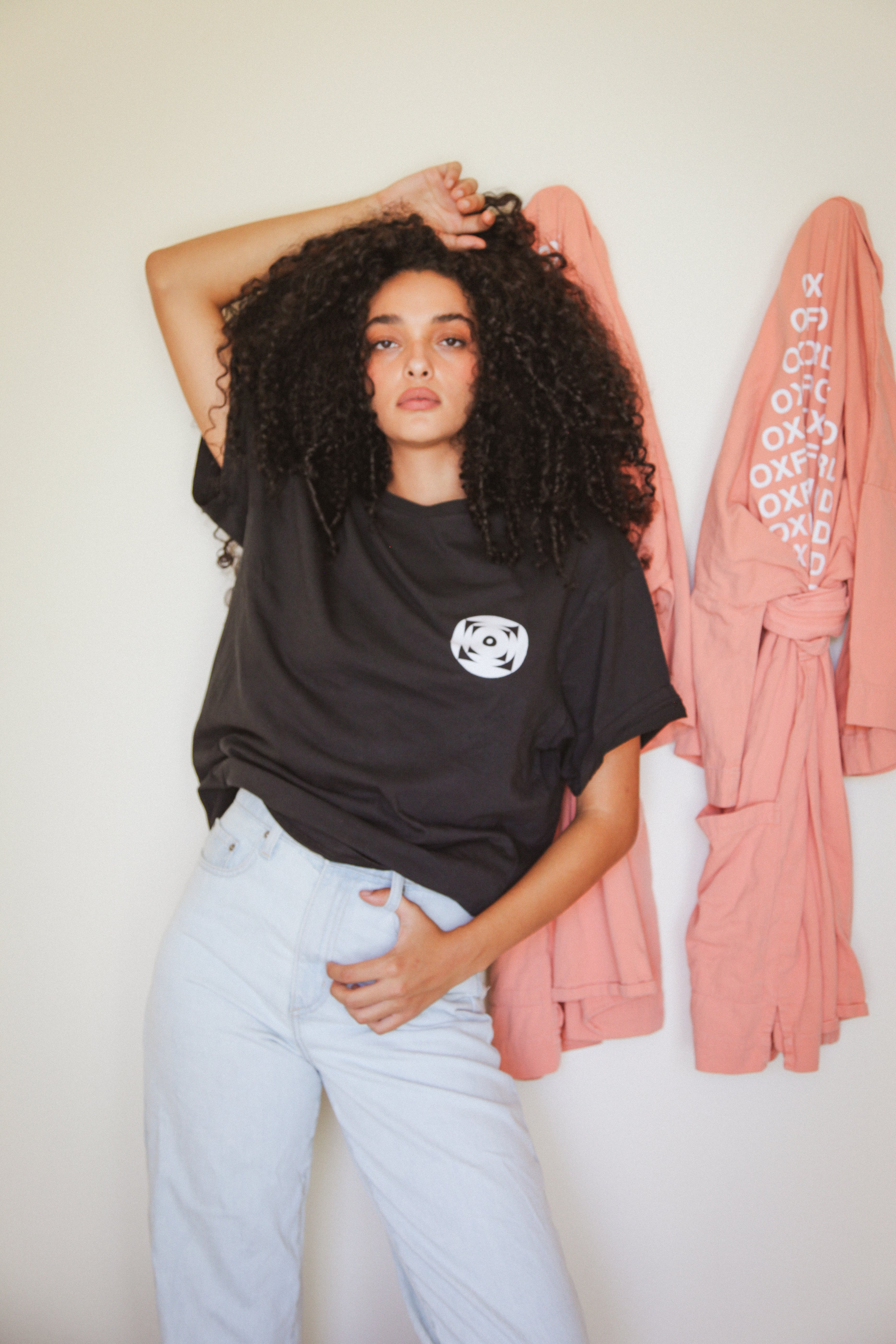 Impressed tee in black