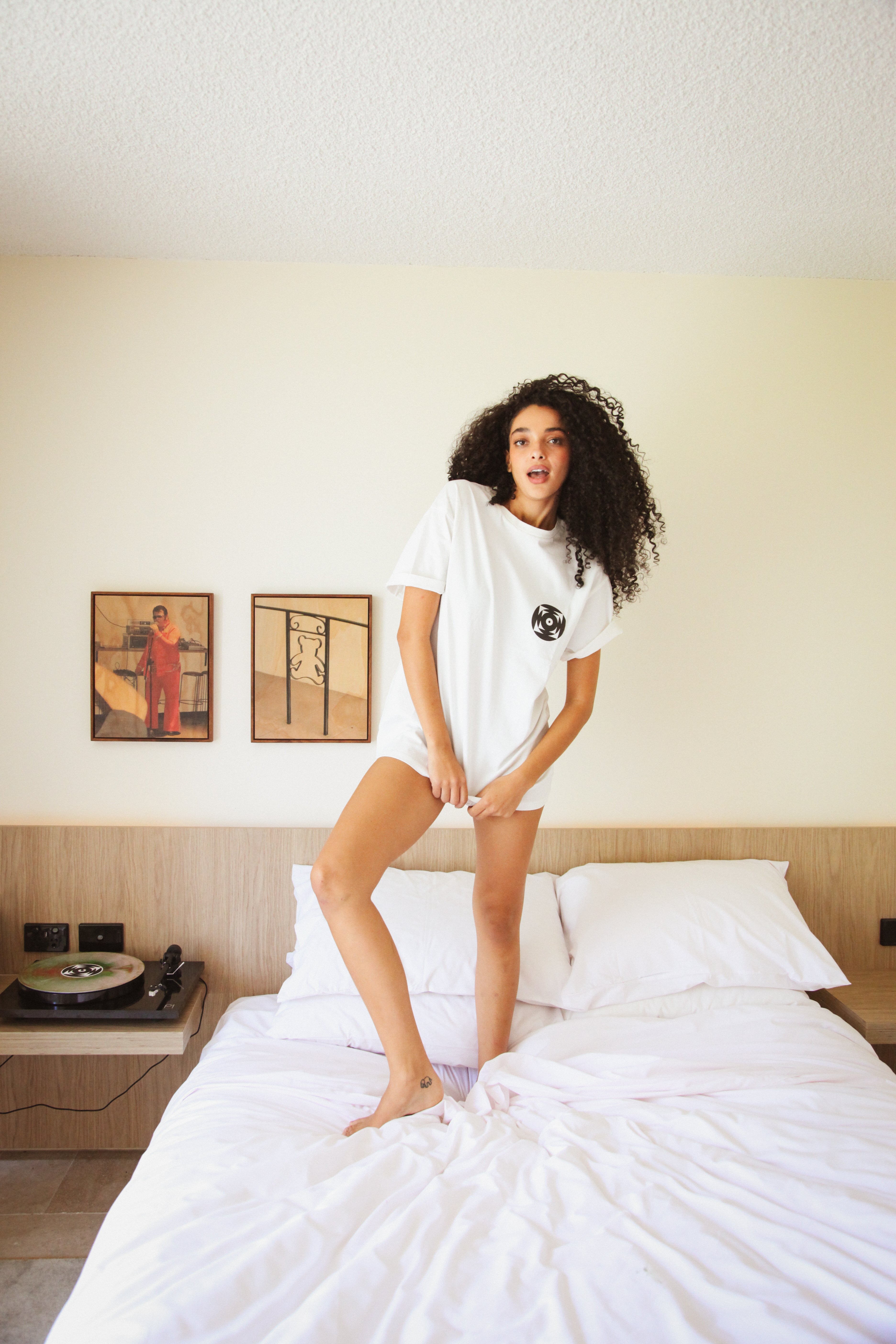 Impressed tee in white