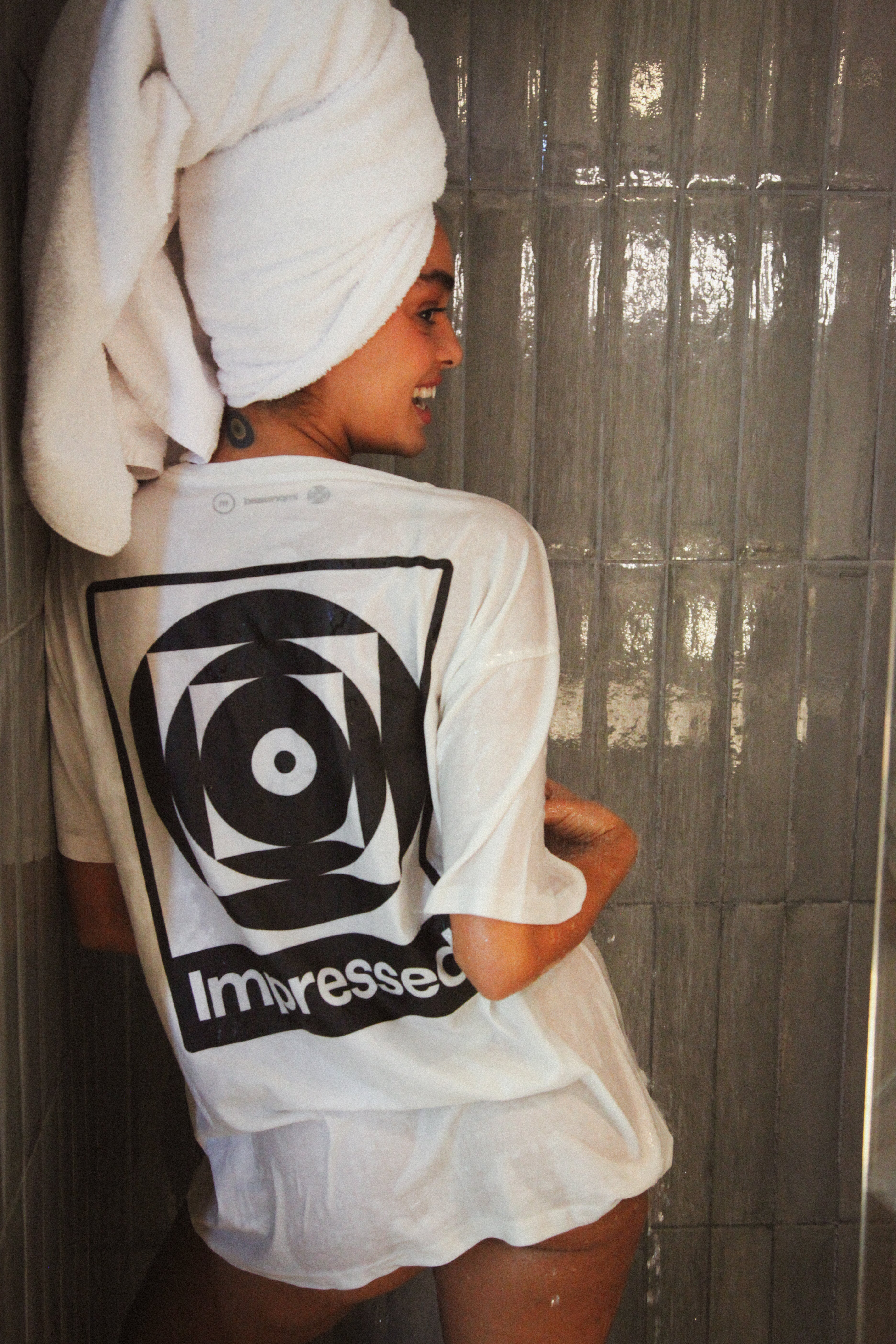 Impressed tee in white