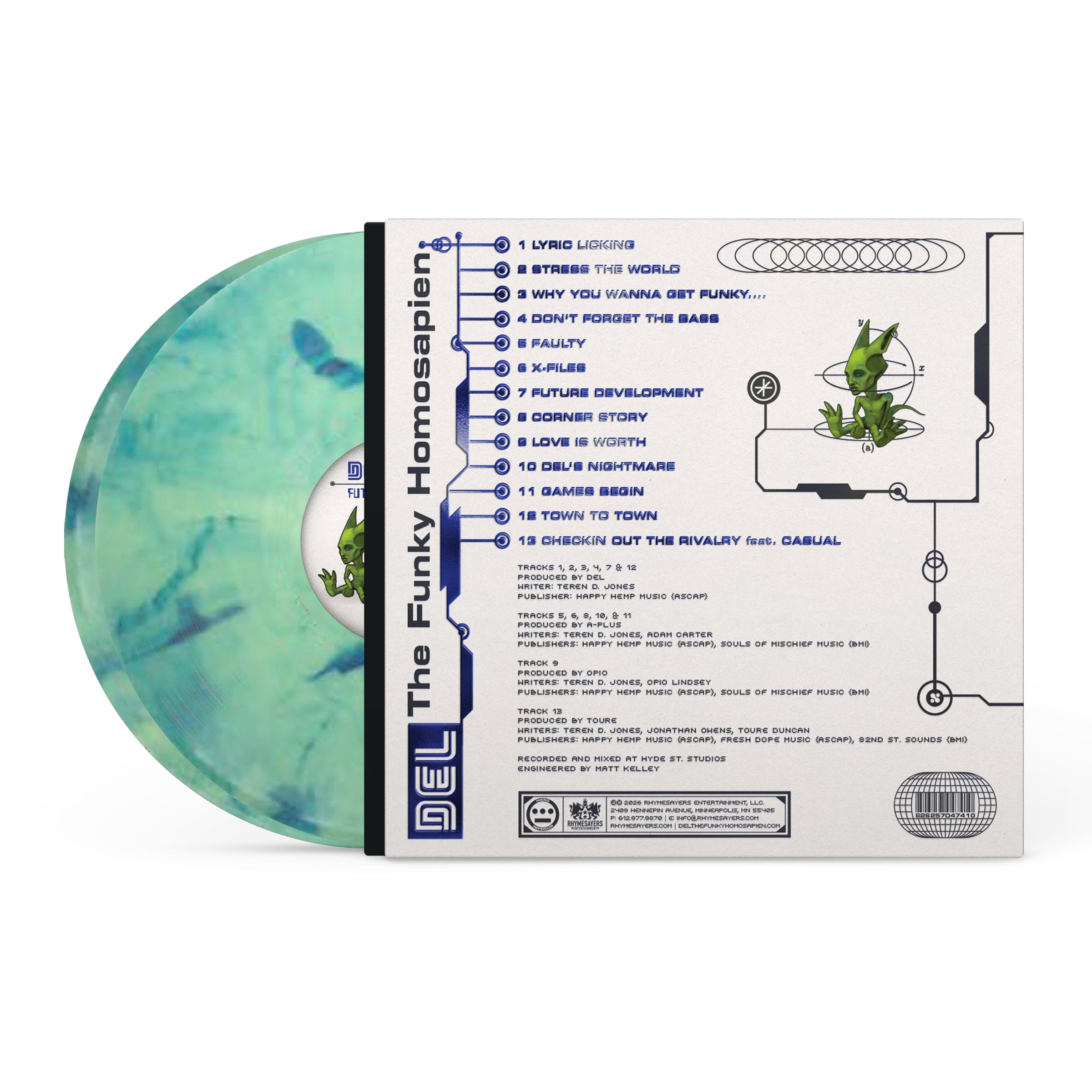 Del The Funky Homosapien - Future Development -  Exclusive Green/Blue Marble Vinyl DOUBLE LP